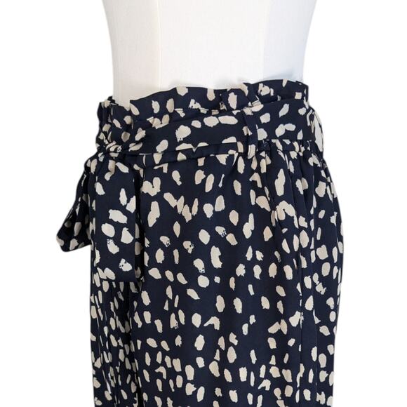 Lulu’s Spotted You Navy Blue Leopard Print Paperbag Waist Pants Women’s Medium - Picture 5 of 11